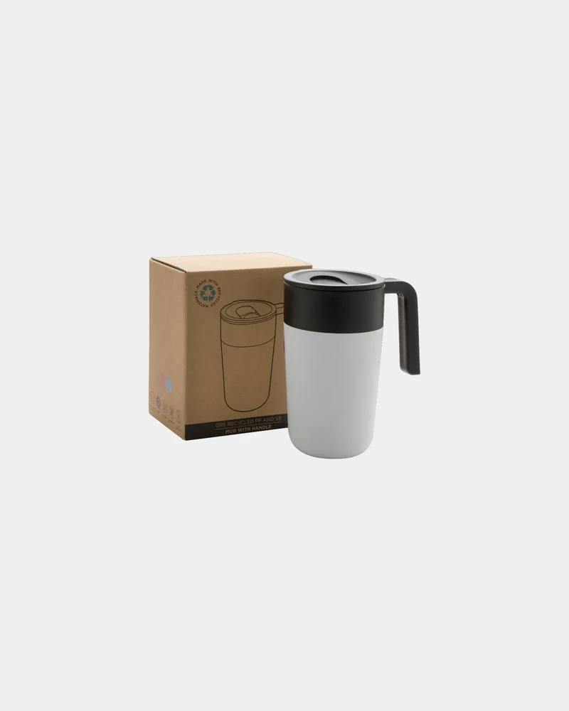 Taza acero inoxidable PP reciclado GRS para personalizar