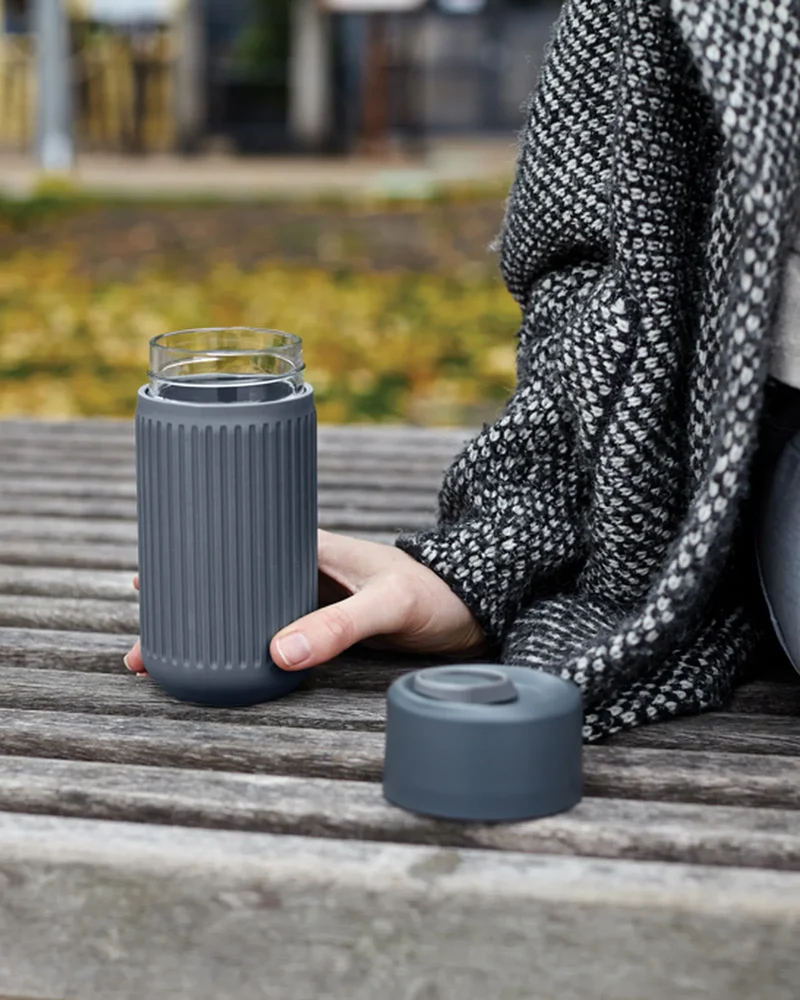 Vaso de viaje vidrio Black + Blum 340ml para personalizar