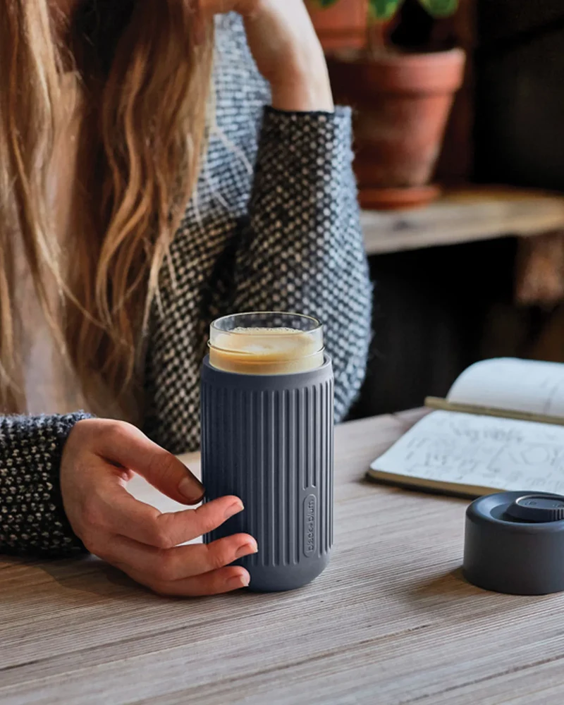Vaso de viaje vidrio Black + Blum 340ml para personalizar