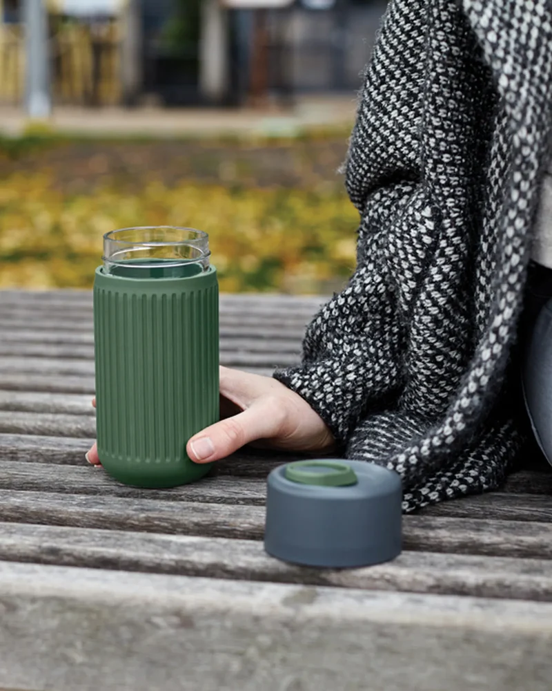 Vaso de viaje vidrio Black + Blum 340ml para personalizar