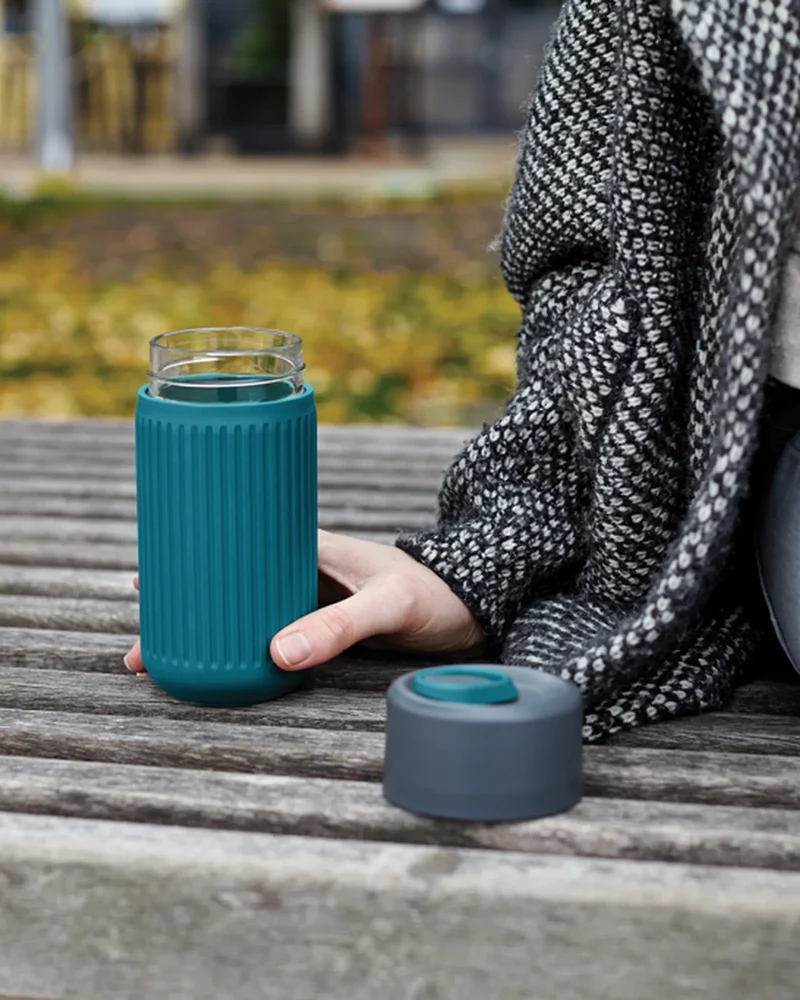 Vaso de viaje vidrio Black + Blum 340ml para personalizar