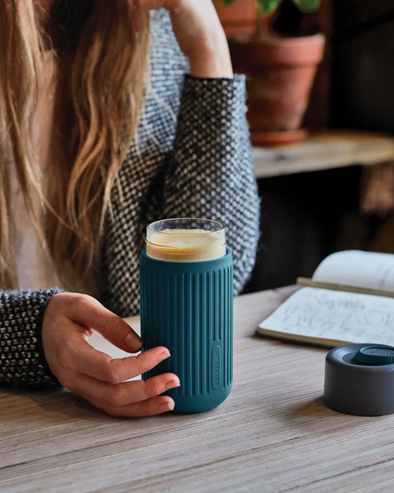 Vaso de viaje vidrio Black + Blum 340ml para personalizar