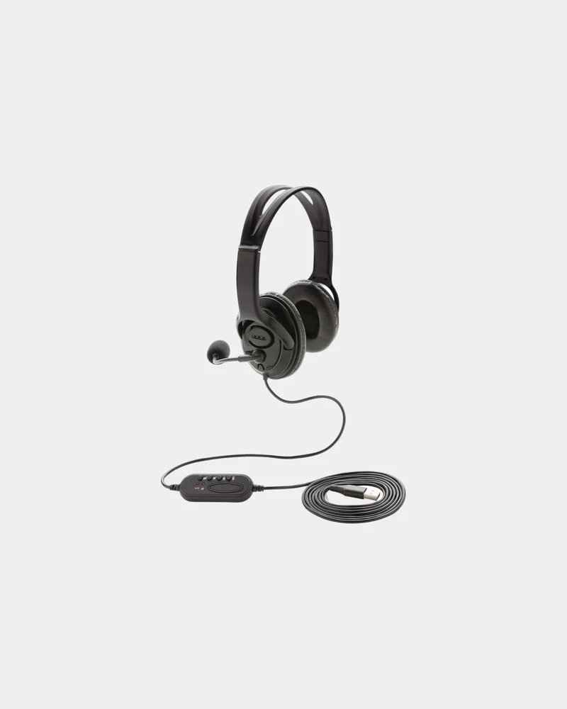 Auriculares de diadema ABS con cable USB para personalizar