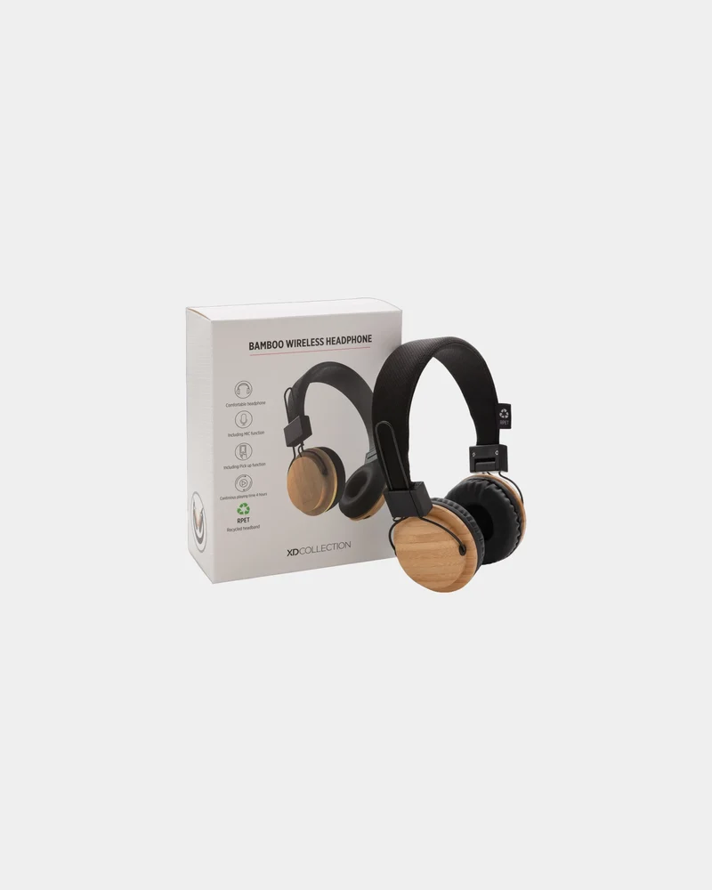 Auriculares de diadema bambú BT 5.0 para personalizar