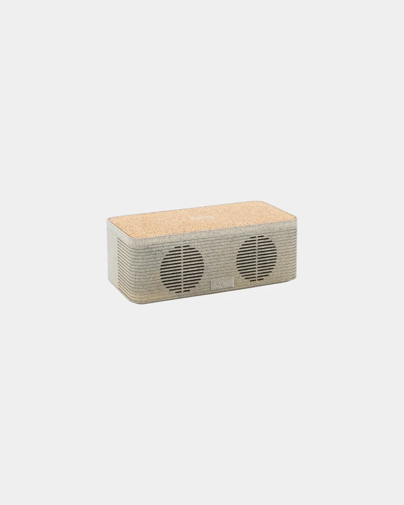 Altavoz fibra de paja cargador inducción para personalizar