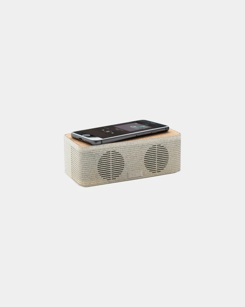 Altavoz fibra de paja cargador inducción para personalizar