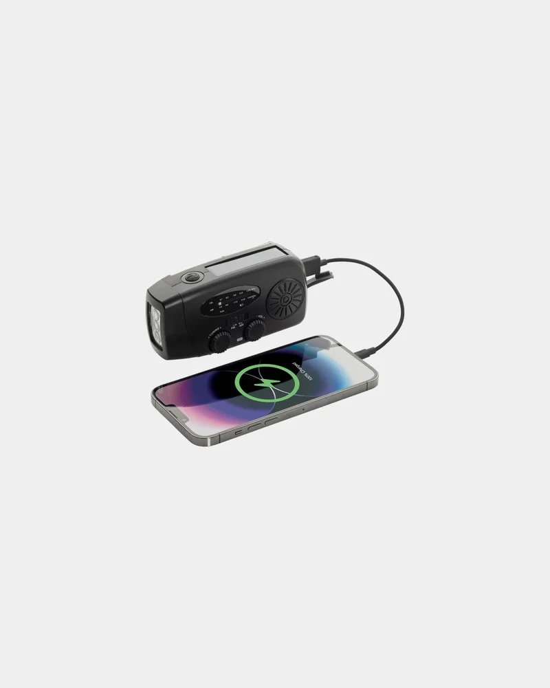 Radio de emergencia plástico reciclado para personalizar