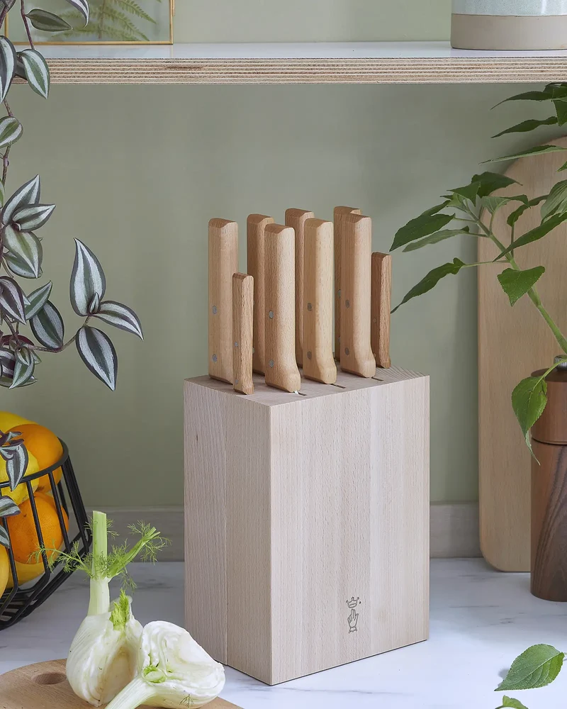 Bloque de madera Opinel 9 cuchillos para personalizar