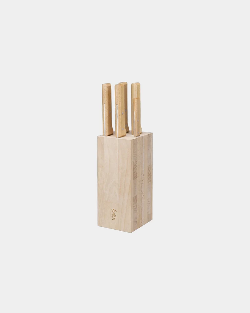 Bloque de cuchillos de haya Opinel para personalizar