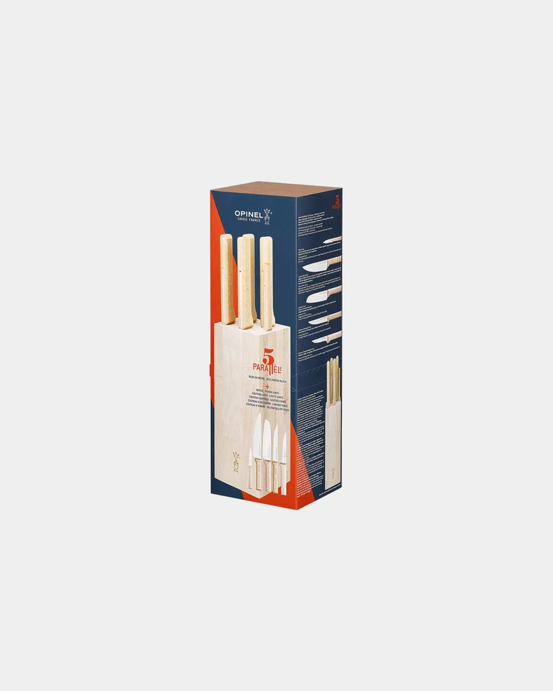 Bloque de cuchillos de haya Opinel para personalizar