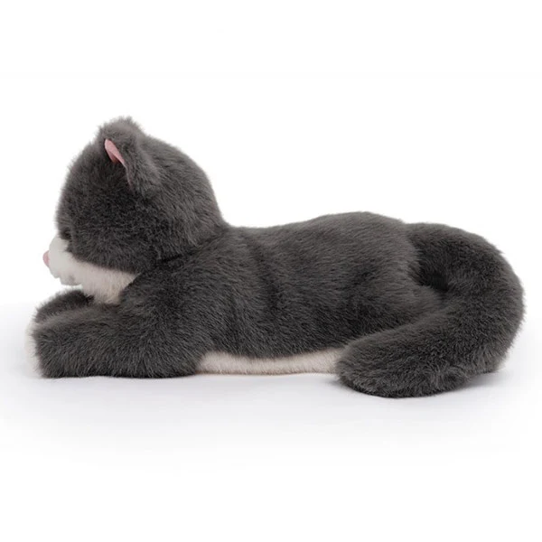 Peluche Tu Amigo Misty El Gato Gris Tumbado
