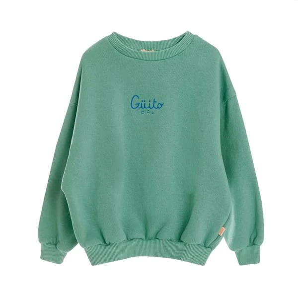 Sudadera Oversize Basica Guito Green Jade Verde 100% Algodón