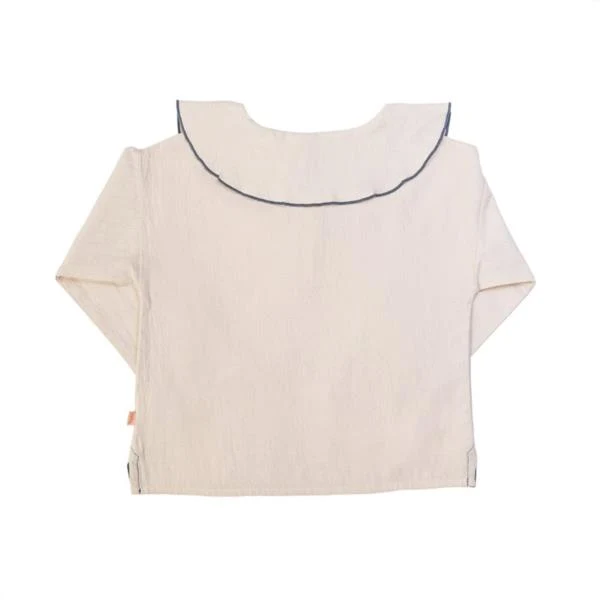 Camisa Niña Cotton Frise Cuello Ribete Azul Güito Kids