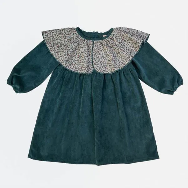 Vestido Micropana Petrol Cuello Liberty Güito Kids