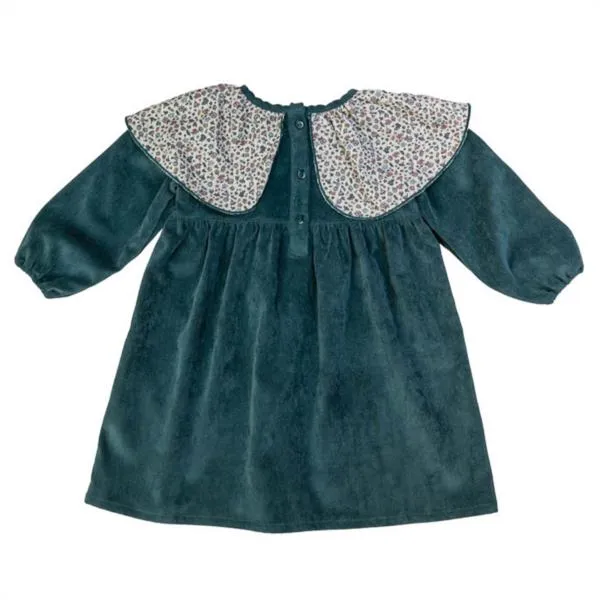 Vestido Micropana Petrol Cuello Liberty Güito Kids