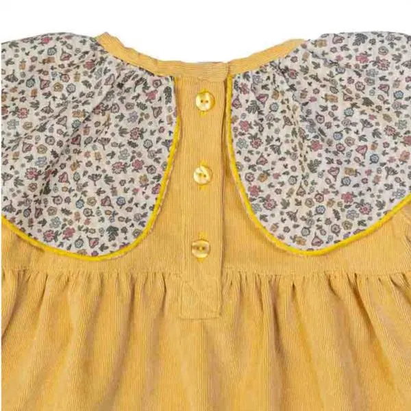 Vestido Micropana Mostaza Cuello Liberty Güito Kids
