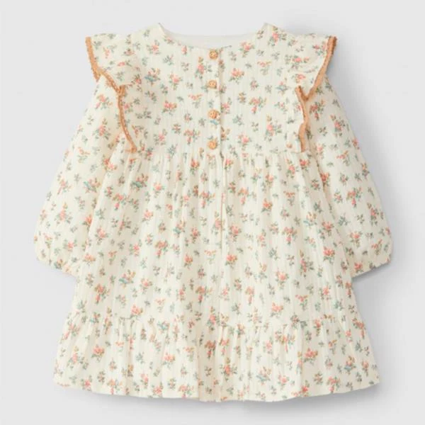 Vestido Uselina Floral 100% Algodón Laranjinha
