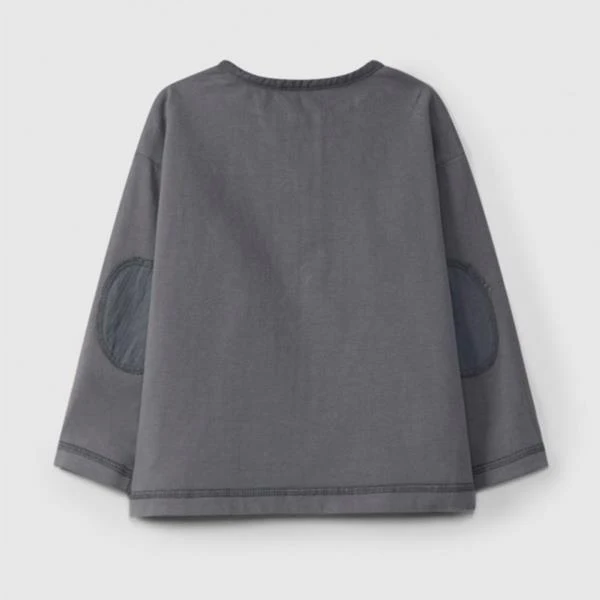 Camiseta Manga Larga Con Coderas Color Antracita Laranjinha