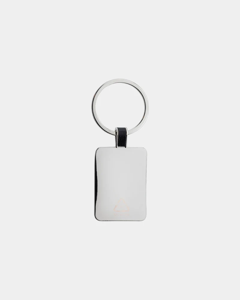 Llavero rectangular zinc reciclado RCS para personalizar