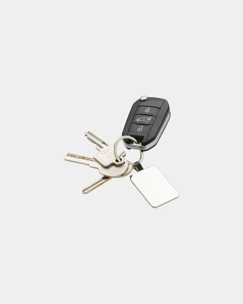 Llavero rectangular zinc reciclado RCS para personalizar