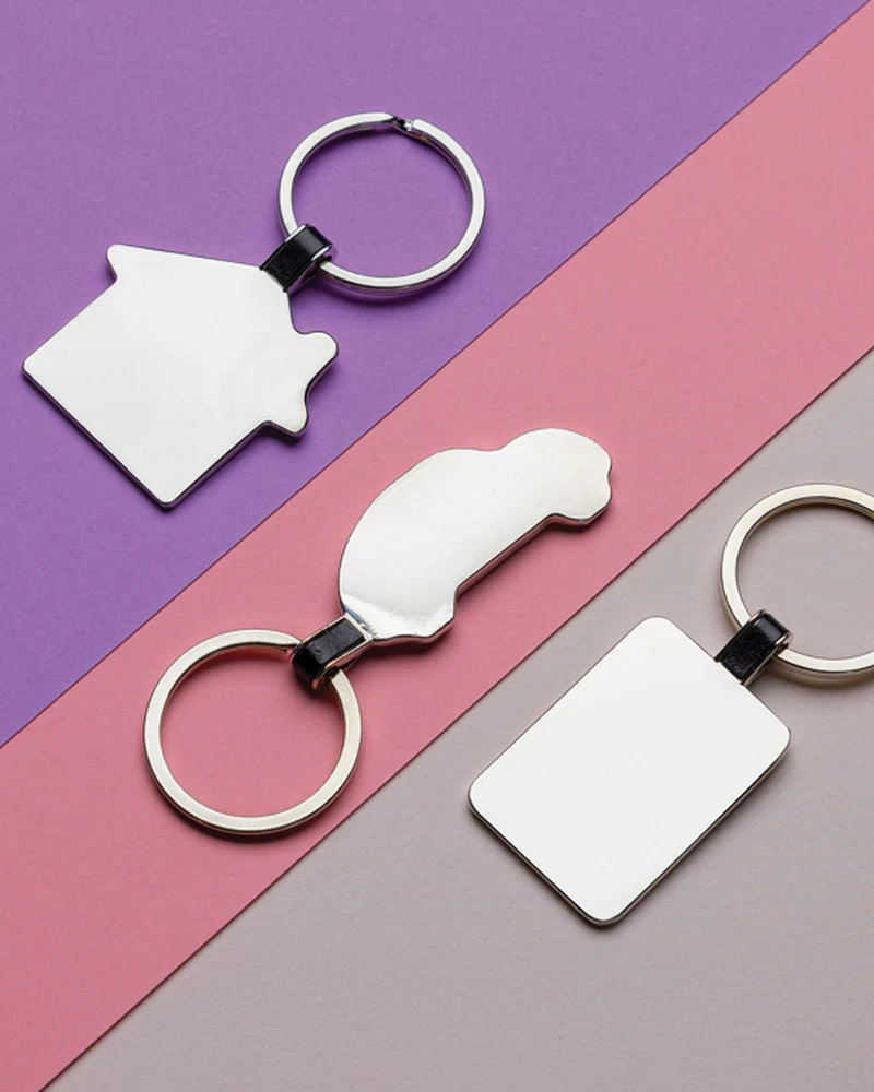 Llavero rectangular zinc reciclado RCS para personalizar