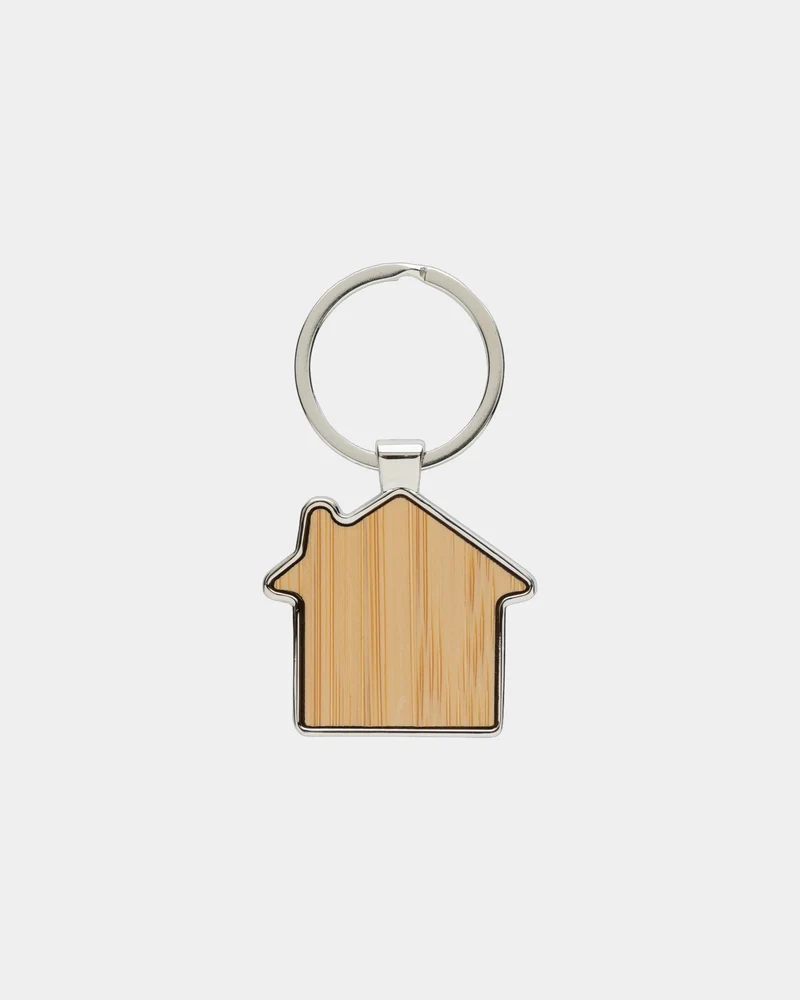 Llavero casa aleación de zinc reciclado para personalizar