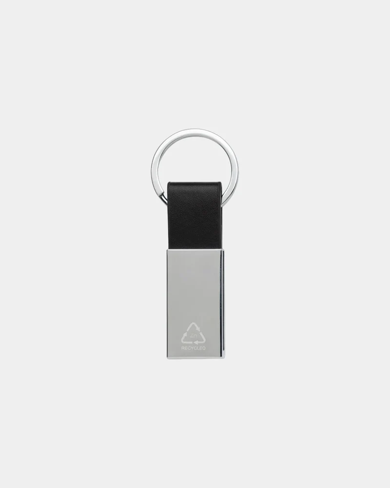 Llavero reciclado PU y zinc grabado para personalizar