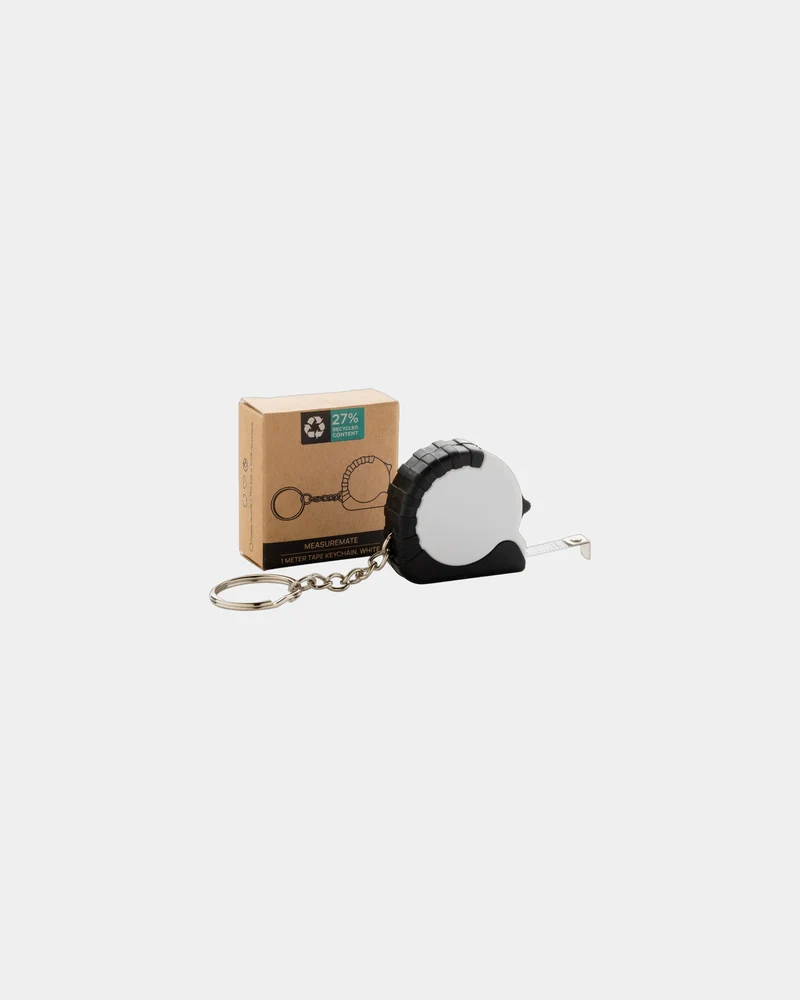 Llavero con cinta métrica ABS reciclado para personalizar