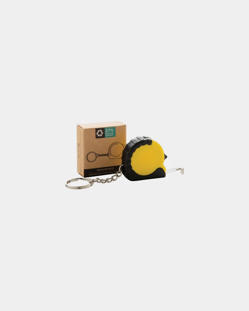 Llavero con cinta métrica ABS reciclado para personalizar