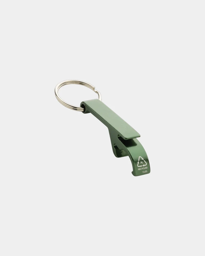 Llavero descapsulador aluminio reciclado para personalizar