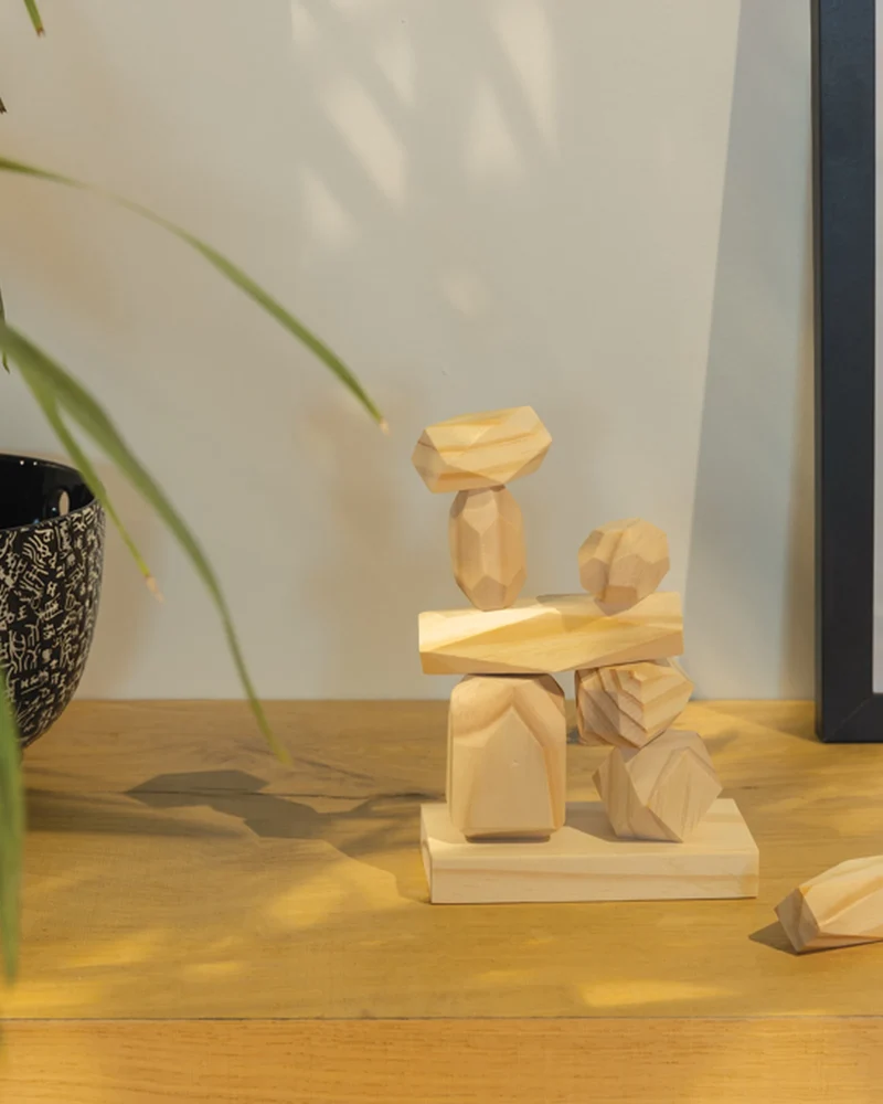 Piedras de equilibrio de madera FSC para personalizar