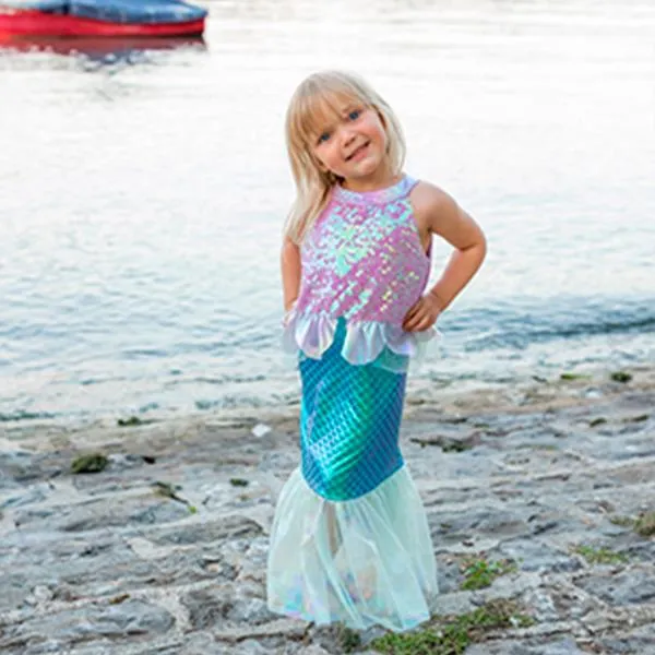 Vestido Sirenita Brumosa Morado Talla 5-6 Años Great Pretenders