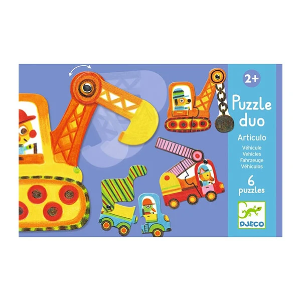 Educativos Puzzle Dúo Vehículos Articulados Djeco