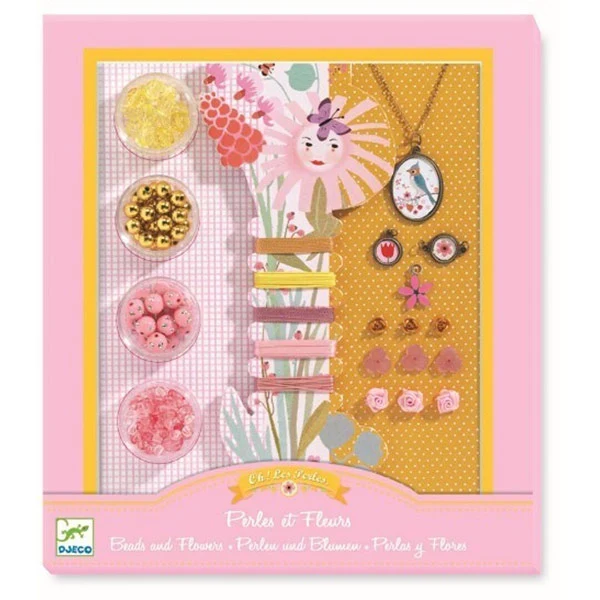 Crea tus Colgantes Perlas Y Flores Djeco