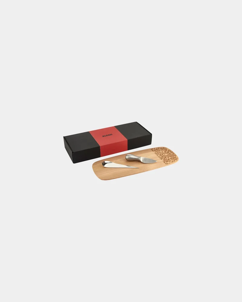 Set de quesos madera y acero Alessi para personalizar