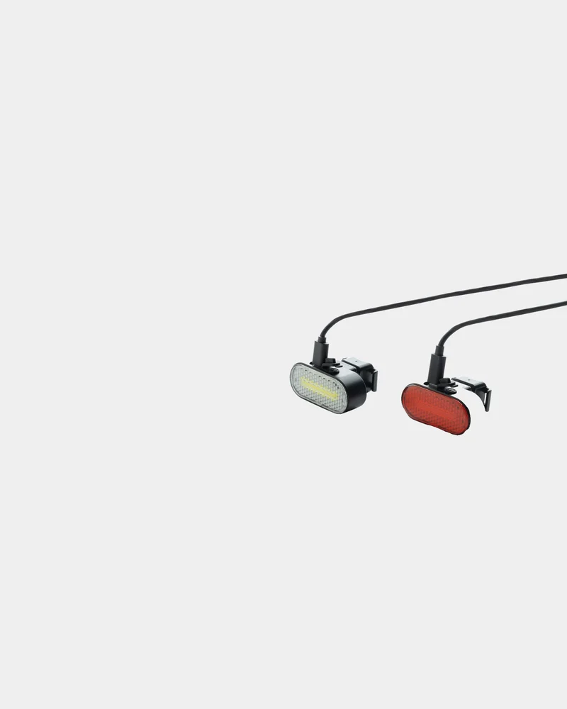 Set de luces bici plástico reciclado para personalizar