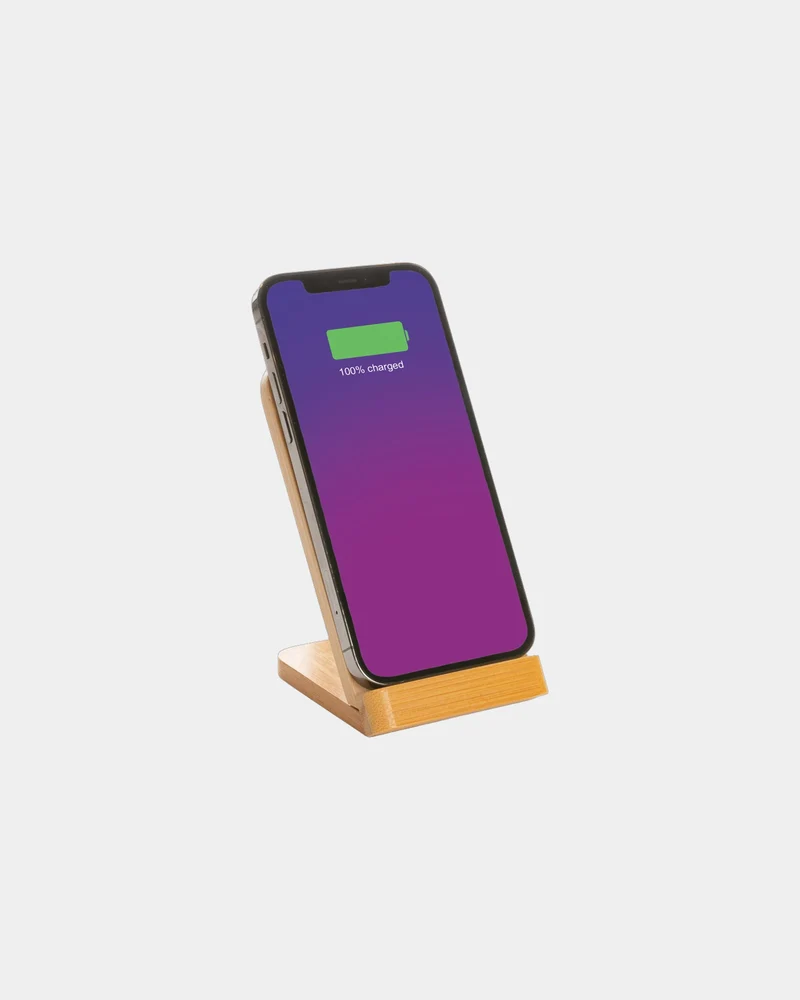 Cargador inalámbrico bambú FSC 5W para personalizar
