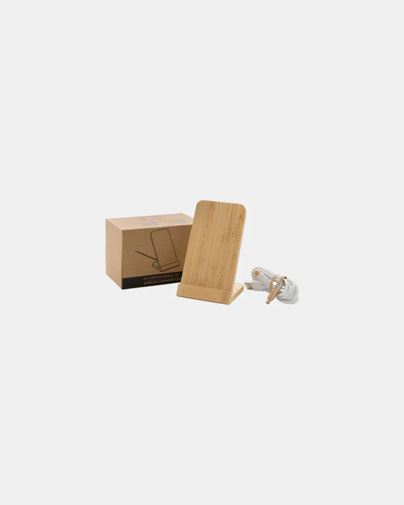 Cargador inalámbrico bambú FSC 5W para personalizar