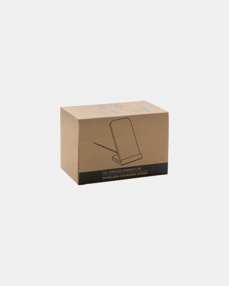 Cargador inalámbrico bambú FSC 5W para personalizar