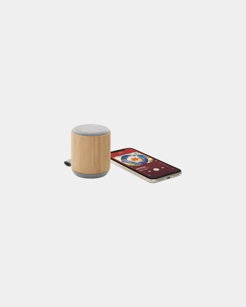 Altavoz de bambú y tela 3W para personalizar