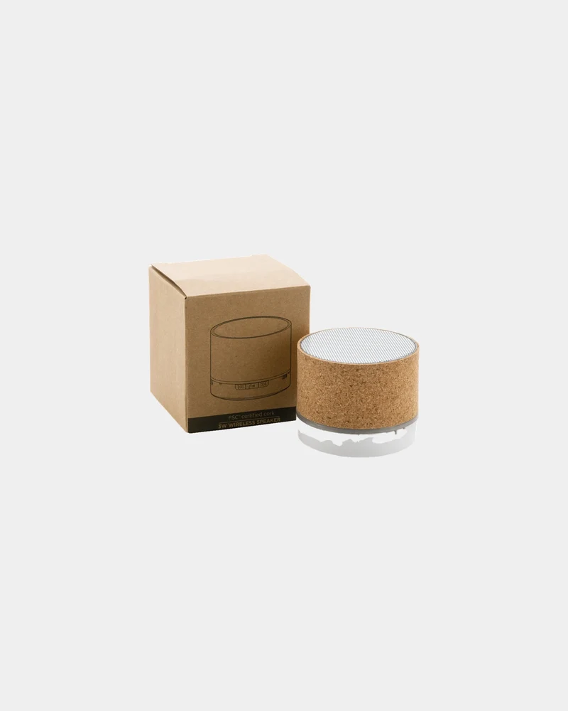 Altavoz de corcho FSC con grabado para personalizar