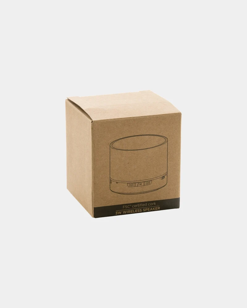 Altavoz de corcho FSC con grabado para personalizar