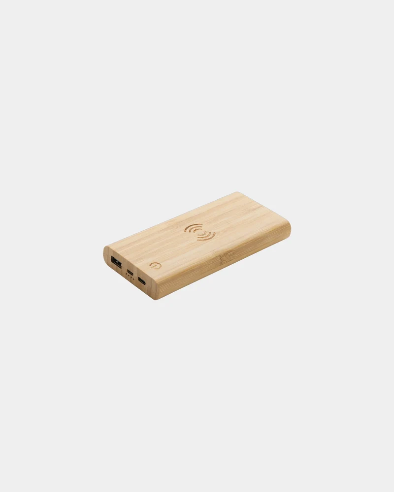 Power bank de bambú 8000 mAh para personalizar