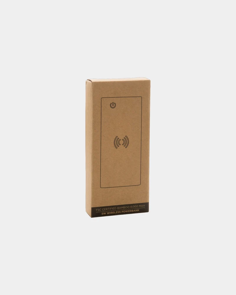 Power bank de bambú 8000 mAh para personalizar
