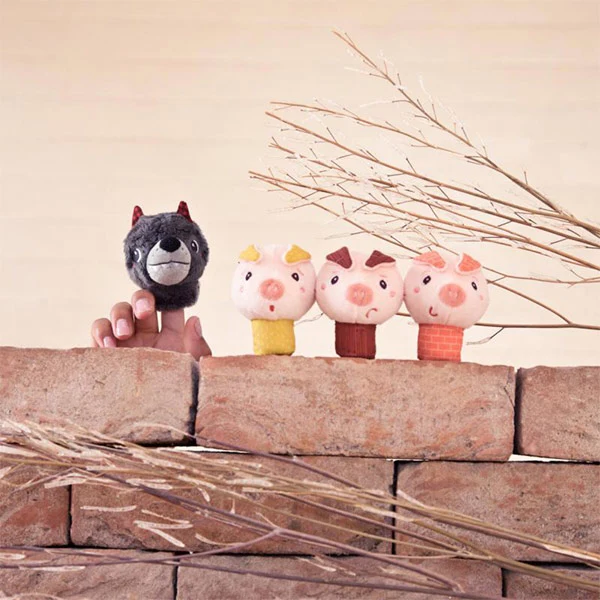 Louis Marionetas De Dedo El Lobo Y Los 3 Cerditos Lilliputiens