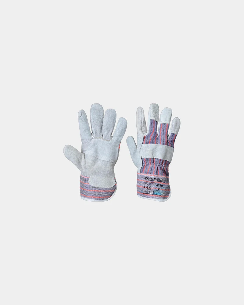 Guantes de cuero docker gris pack 12 para personalizar