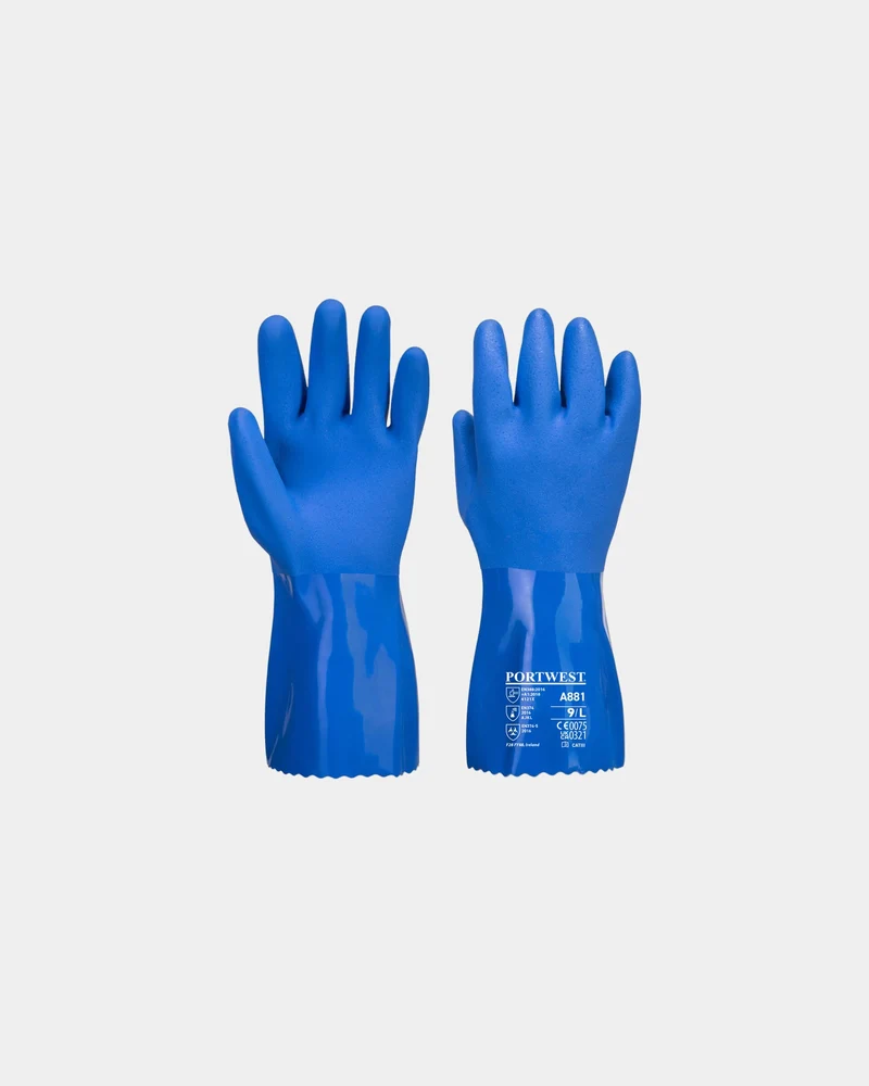 Guante químico PVC azul para personalizar
