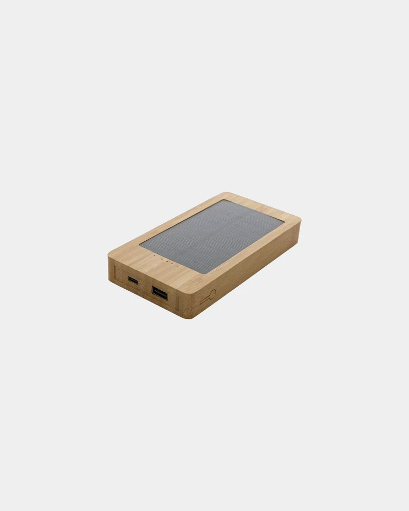 Power bank solar bambú 10.000 mAh para personalizar