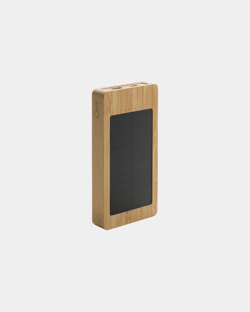 Power bank solar bambú 10.000 mAh para personalizar