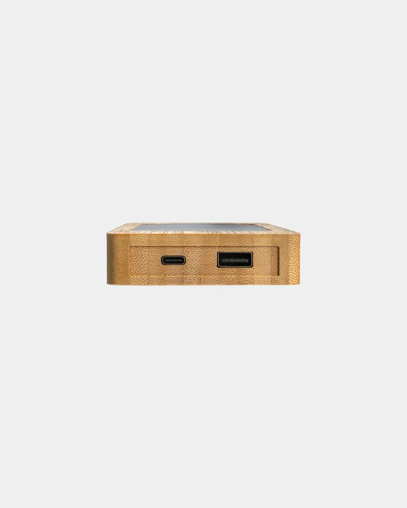 Power bank solar bambú 10.000 mAh para personalizar
